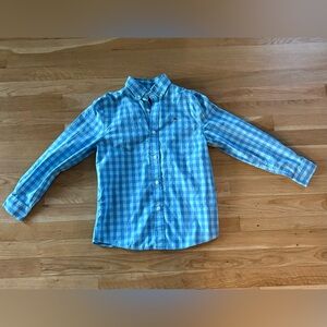 Vineyard Vines Blue Gingham Button-Down Whale Shirt- Boys’ small (8-10)